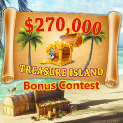 Top Players Win Top Prizes in $270,000 Treasure Island Casino Bonus Contest at Intertops Casino