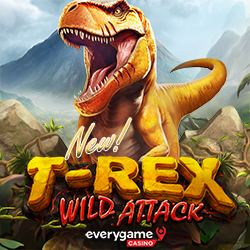 Everygame Casino Players Get 50 Free Spins on New T-Rex Wild Attackwith Cascading Symbols and Sticky Wild Reels