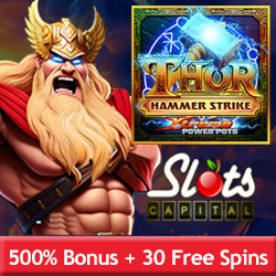 Trigger Xtreme Power: A 400% Deposit Bonus Plus 30 Free Spins Await on Thor Hammer Strike at SlotsCapital.lv